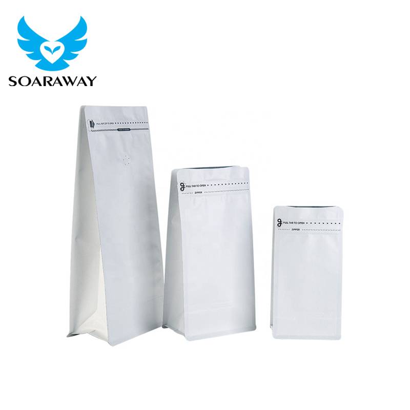 Eco Friendly Washable Compostable White Kraft Packaging Bag With Pull Tab