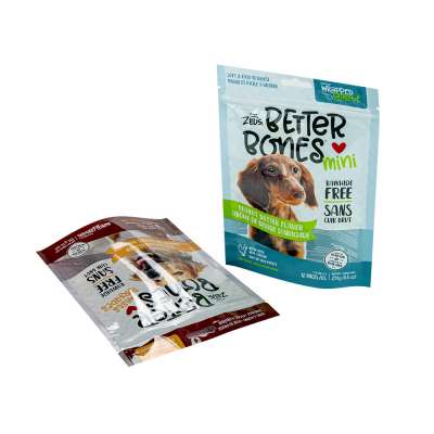 Free Samples Custom Printed Stand up Plastic Pet food Zipper bag with window