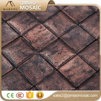 Building Materials Uneven Surface Bronze Square Resin Mosaic Roof Tile